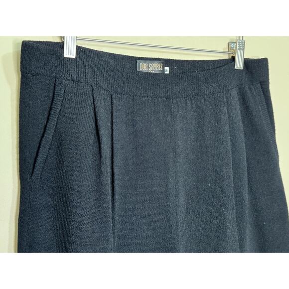 Don Sayres for Wellmore Knit Pants Women's 16 Black Pockets Wool Blend USA Vtg - Picture 2 of 6